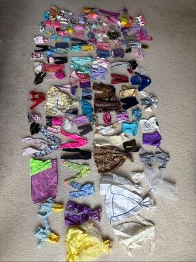 Mega Barbie (branded and unbranded) clothing and accessories lot- 100+ pieces